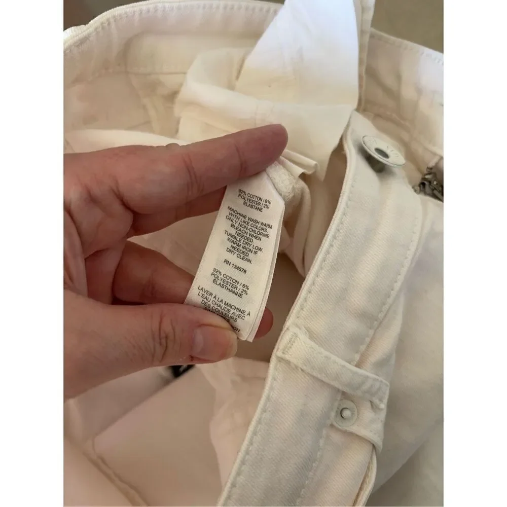 Vineyard Vines White Denim Raw Hem Mini Skirt Size 10
